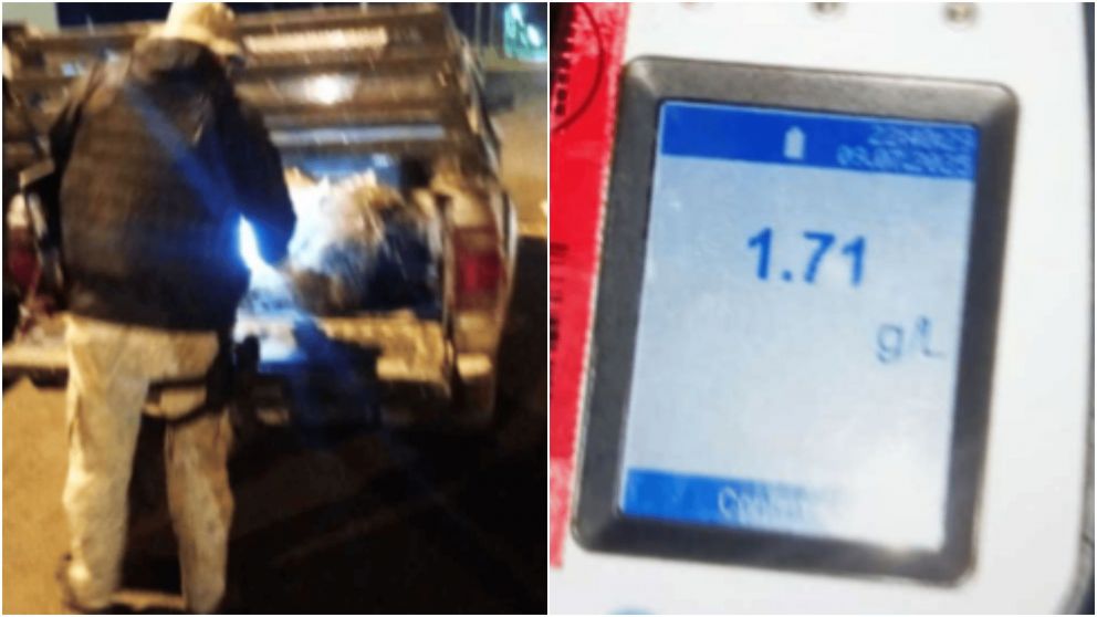 El automovilista detenido superó el límite permitido de alcohol (Gentileza La Jornada).