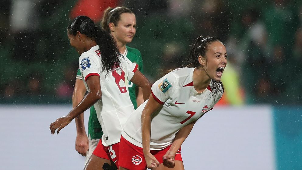 Mundial Femenino 2023: Canadá le ganó a Irlanda y lidera el Grupo B