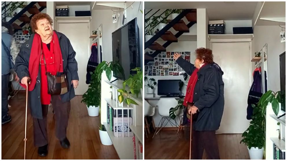 Recibió la visita de su abuela y su reacción se hizo viral.