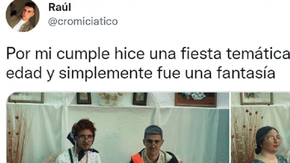 Desopilante fiesta de cumpleaños que se volvió viral (Twitter/@cromiciatico).