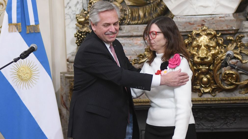 Alberto Fernández y Silvina Batakis, en Casa de Gobierno, el día de la jura de la ministra.