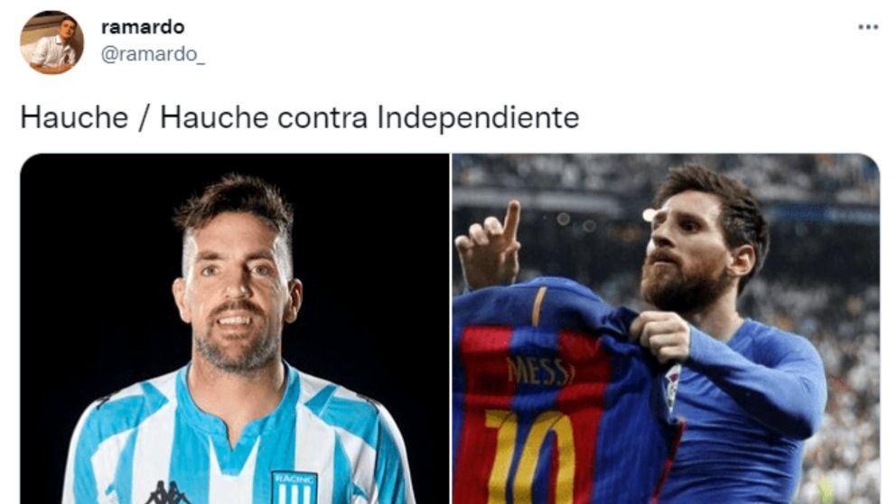 Hauche, el protagonista de los memes tras la victoria de Racing.