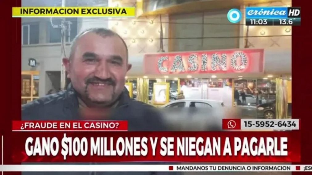 El hombre ya realizó la denuncia para poder cobrar los 100 millones.