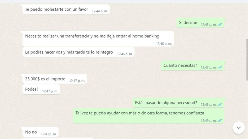 El curo no cayó en la trampa y le dio una valiosa lección al ciberdelincuente.