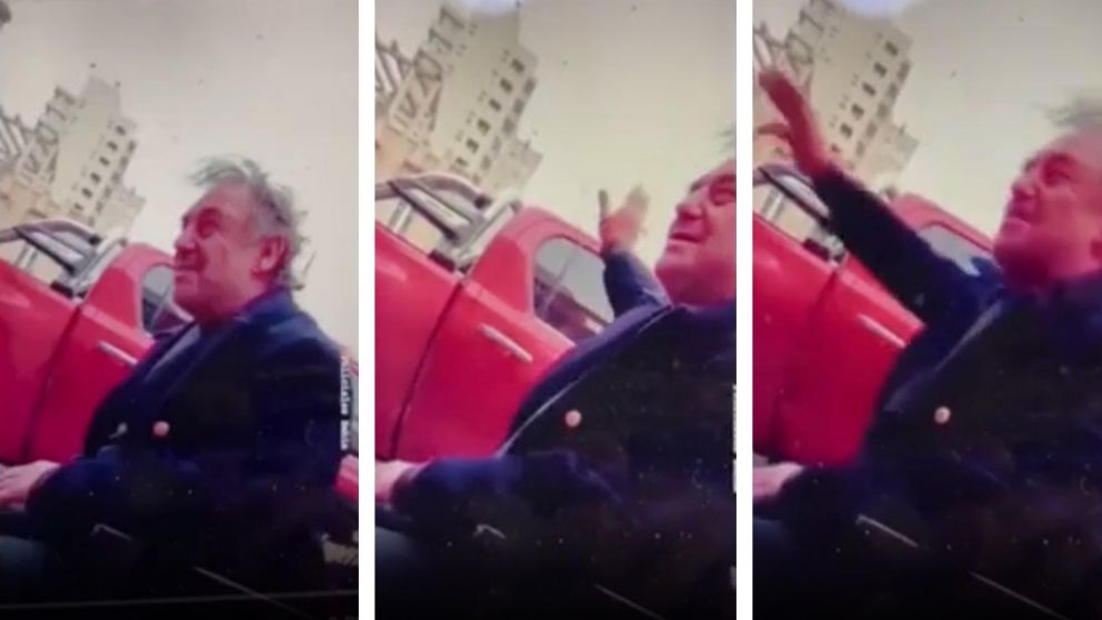 Así estaba Ricardo Iorio minutos antes de chocar.