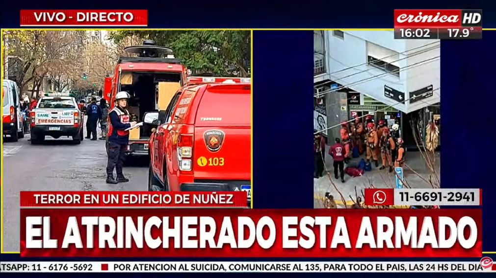 Un hombre se atrincheró en su departamento de Núñez con su mujer y su hija.