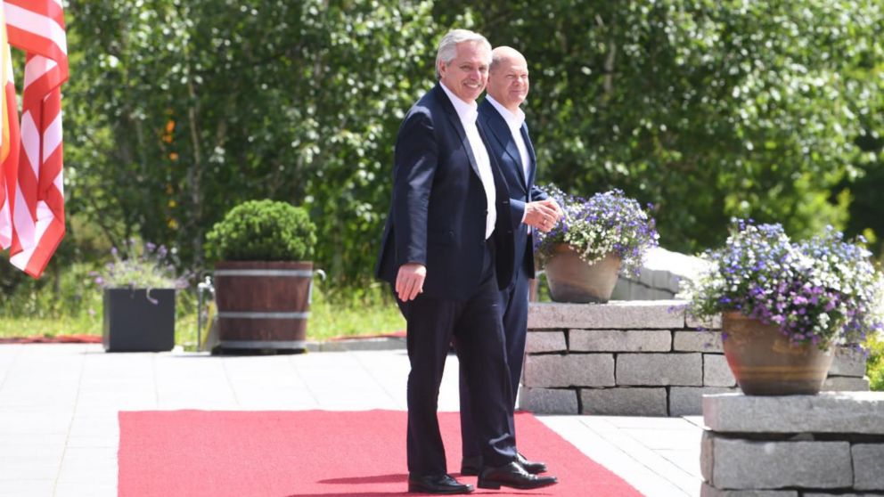 Alberto Fernández, durante su viaje a Alemania (Presidencia).