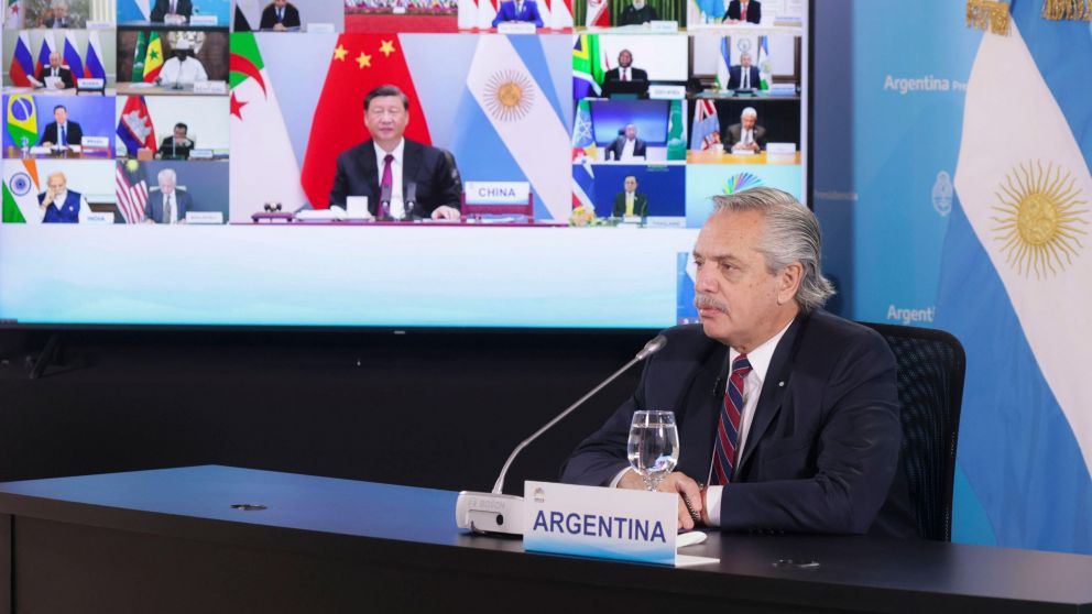 El presidente Alberto Fern�ndez dialog� con los l�deres del BRICS.