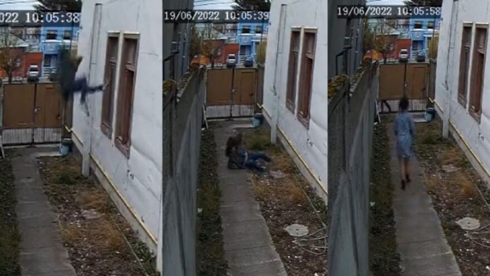 Un hombre salt� del segundo piso de un prost�bulo y huyo para no pagar. 