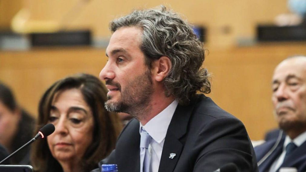 El canciller Santiago Cafiero, en su exposición en el Comité de Descolonización de la Organización de las Naciones Unidas (Captura de video).