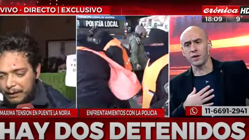 Crónica HD estuvo presente en el lugar del incidente entre docentes y la Policía.