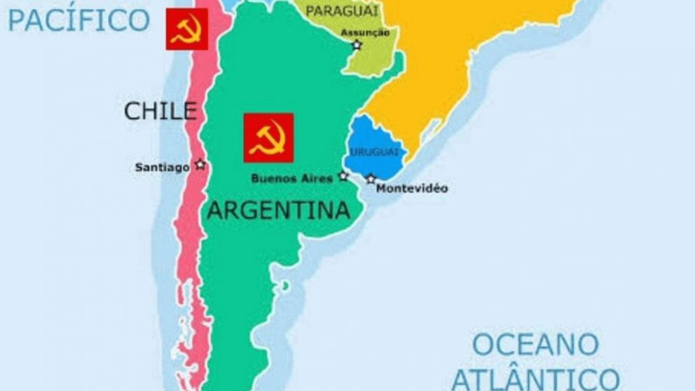 El pol�mico mapa que comparti� el hijo de Jair Bolsonaro en Twitter.