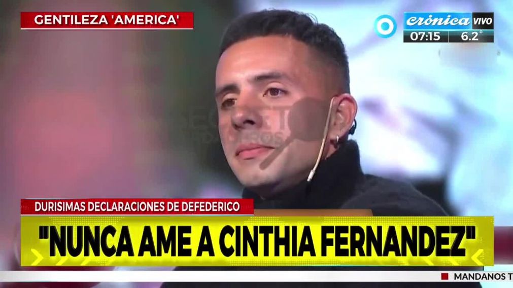 Matías Defederico apuntó contra Cinthia Fernández (Crónica HD).