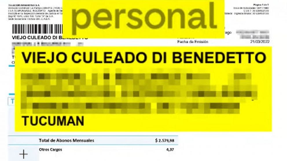 Le pusieron "viejo culeado" a la factura de una abuela fallecida en Tucum�n.