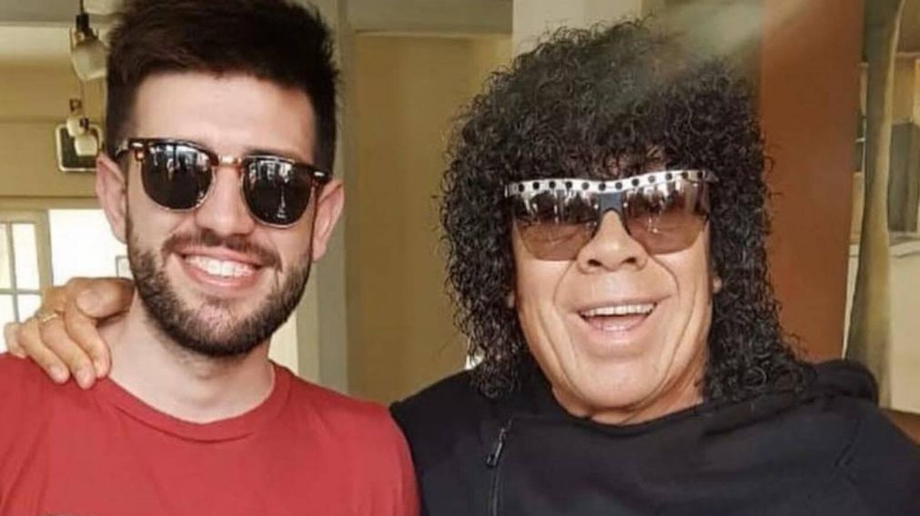 Federico Tu��n junto a Carlos "La Mona" Jim�nez en C�rdoba. 