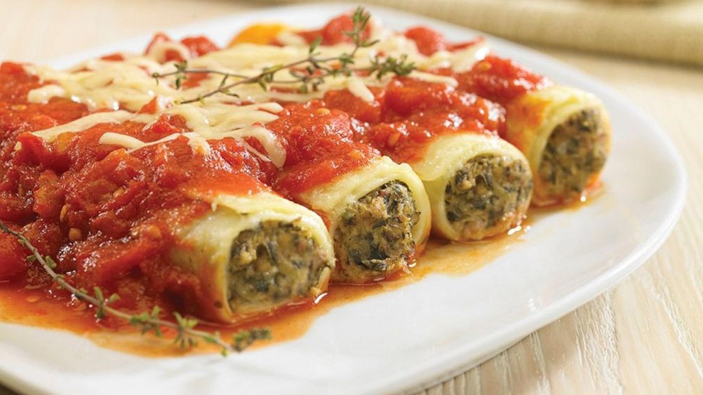 Clásica receta de canelones de carne y verdura.