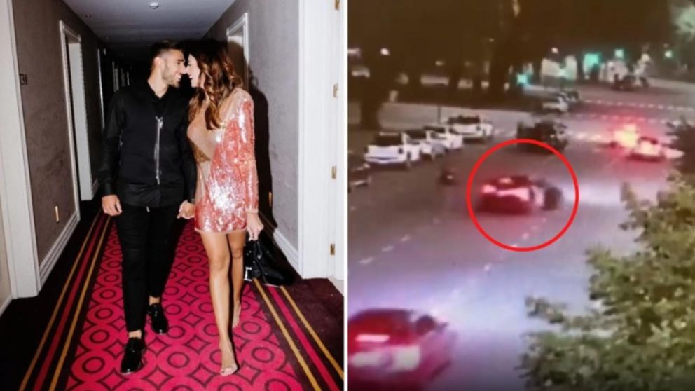 "Toto" Salvio y su ex pareja, a la izquierda. A la derecha, una captura de cámara de seguridad que captó el incidente (Gentileza La Opinión Austral).