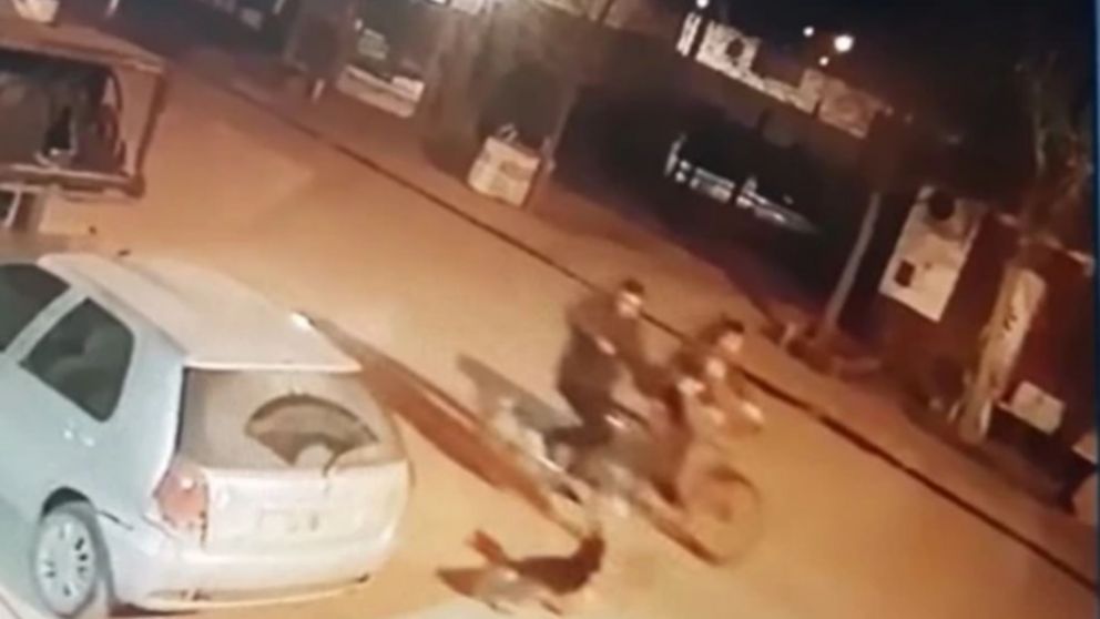 El momento exacto en el que el perro "Nerón" es baleado, fue registrado por las cámaras de seguridad del lugar (Captura de video).