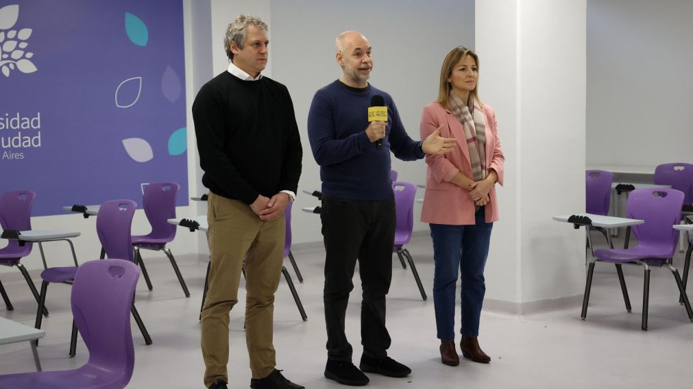 Rodríguez Larreta brindó una conferencia de prensa en una sede de la UBA (Télam).
