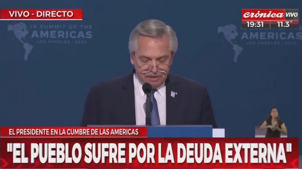 Alberto Fern�ndez en Los �ngeles y el "duro" discurso dirigido a Joe Biden.