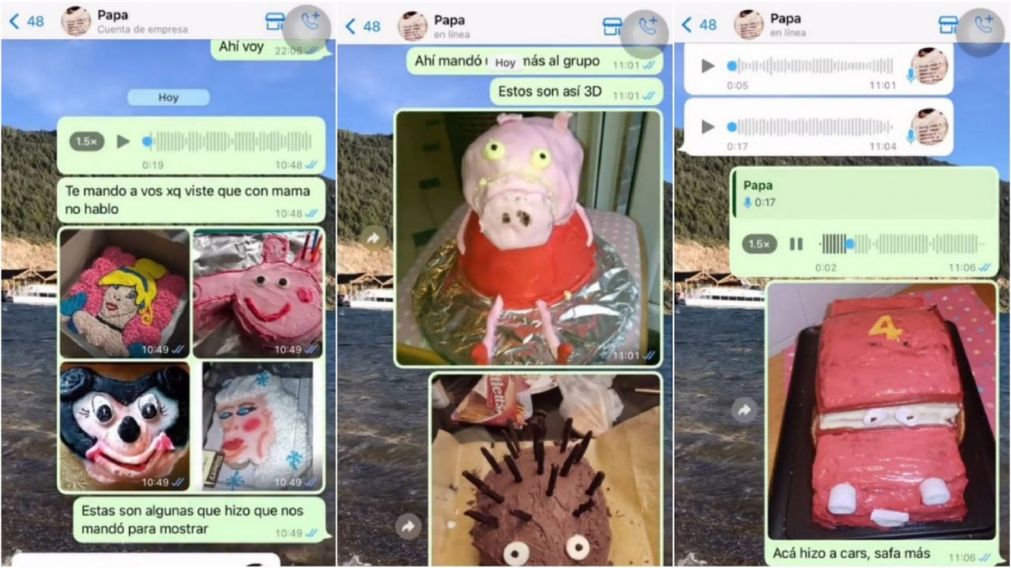 El padre de las chica estall� de risa al ver las fotos de las tortas.