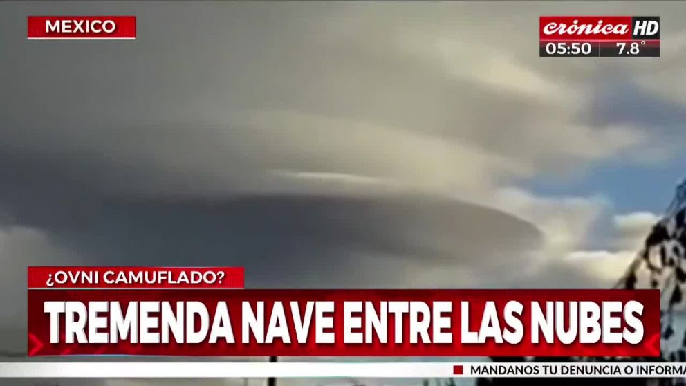 Video: OVNI gigante se "esconde" entre las nubes.