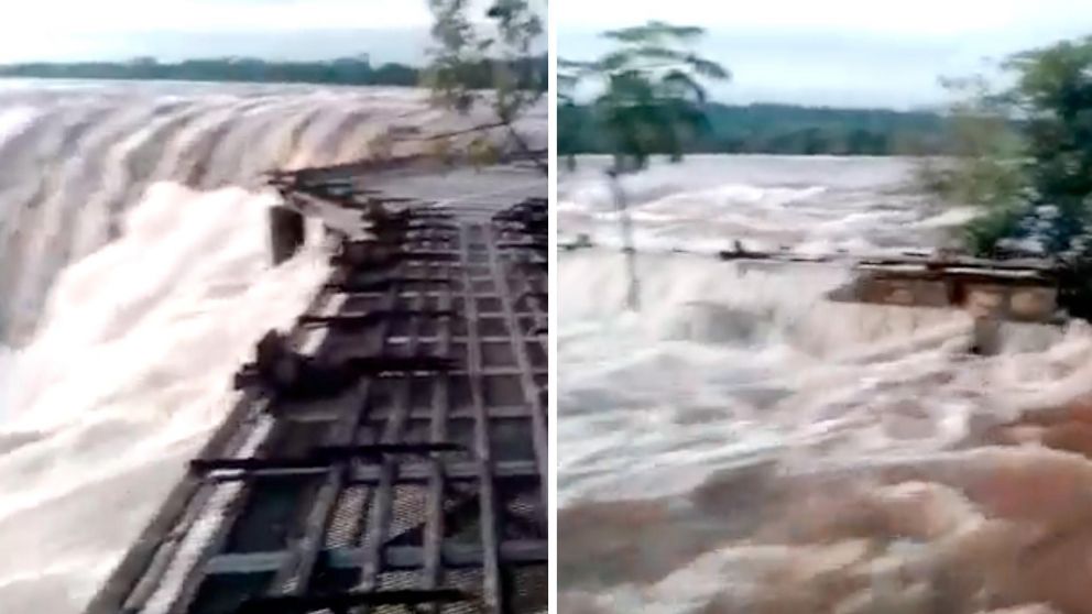 Las cataratas del Iguaz� desbordadas.