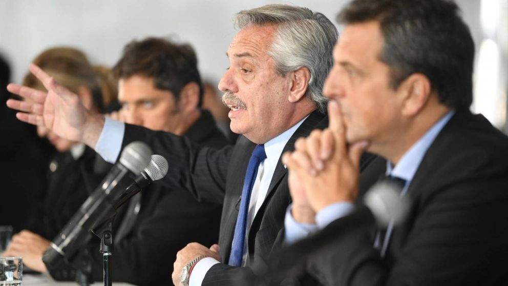 Alberto Fernández encabezó la presentación del inicio de las obras de la Variante Cañuelas (Captura de pantalla).