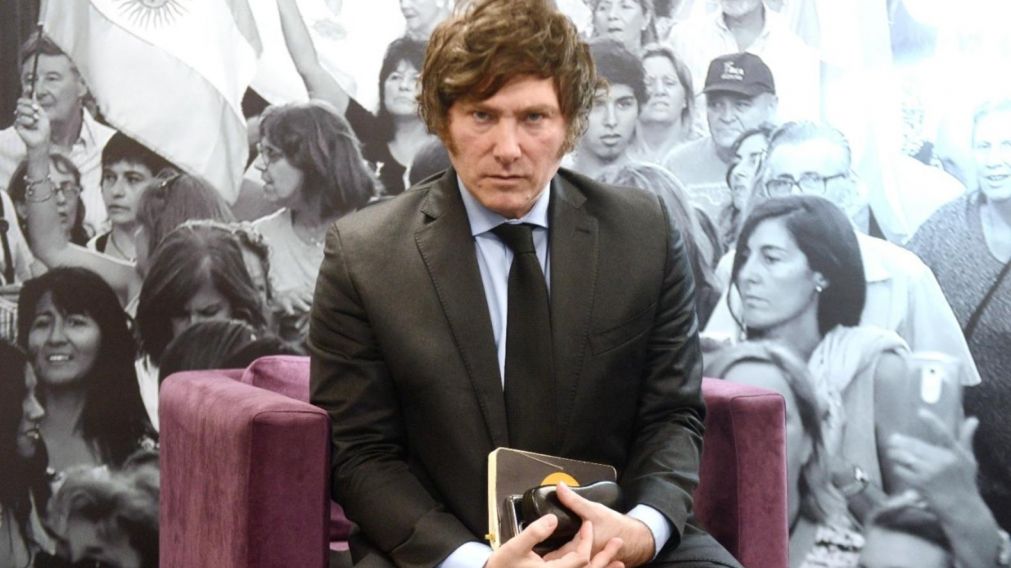 Javier Milei visitó los estudios de Crónica HD (Hernán Nersesian).