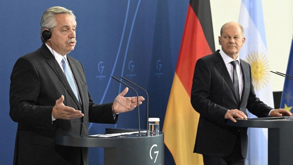 El presidente Alberto Fern�ndez en su gira por Alemania.