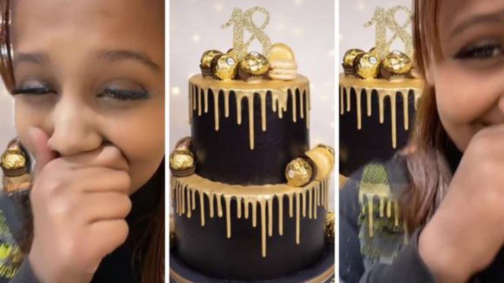 Pidi� una torta especial para su cumple, pero le enviaron algo decepcionante (imagen captura v�deo).