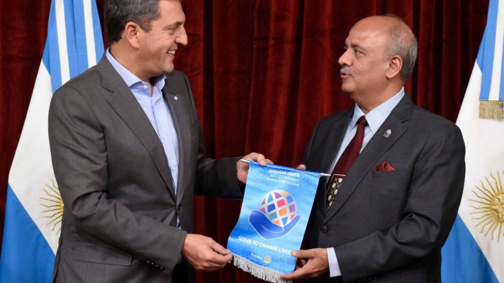 Liderazgo cooperativo, progreso y diálogo: los ejes del encuentro entre Sergio Massa y el Presidente del Rotary Internacional.