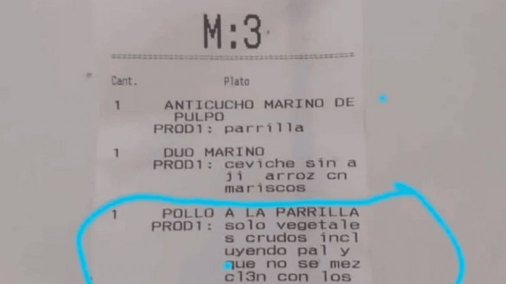 El pedido de una marisquería se volvió viral en Twitter.