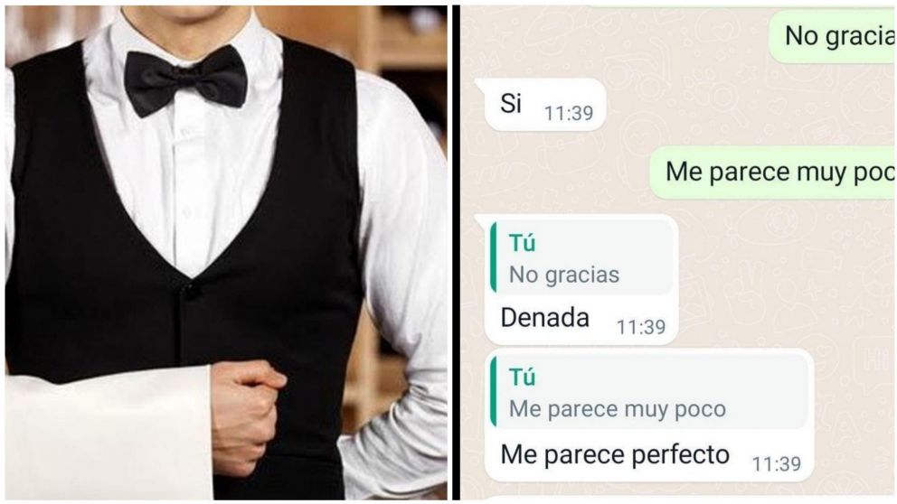 El due�o del restaurante utiliz� una ins�lita excusa para justificar el salario bajo de la oferta..