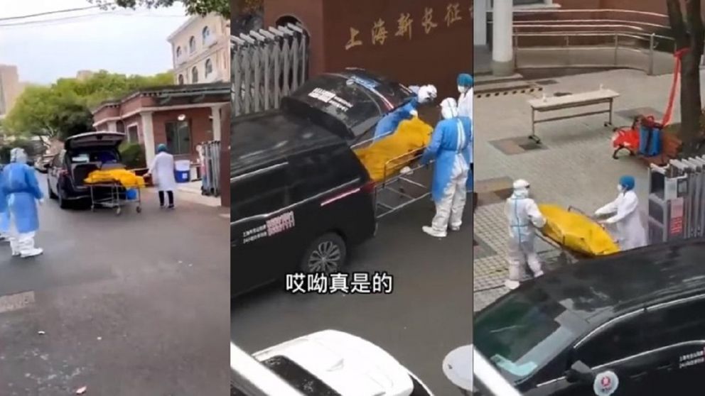 Transeúntes filmaron el momento en el que se dieron cuenta de que el hombre que llevaban a la morgue no estaba muerto (Twitter).