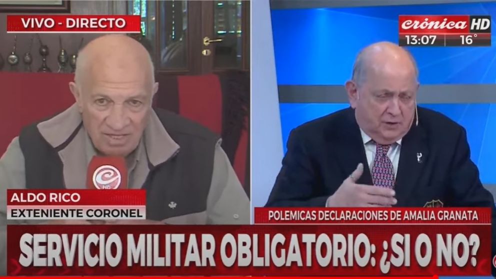 Aldo Rico cuestionó la propuesta de Amalia Granata durante la entrevista con Chiche Gelblung.