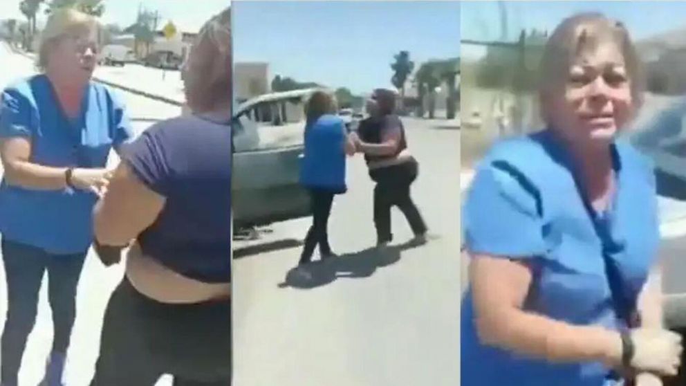 El escándalo familiar fue filmado y subido a las redes sociales (Captura de video).