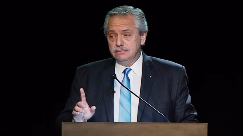 Alberto Fernández participó de la asamblea anual de la CAME (captura).