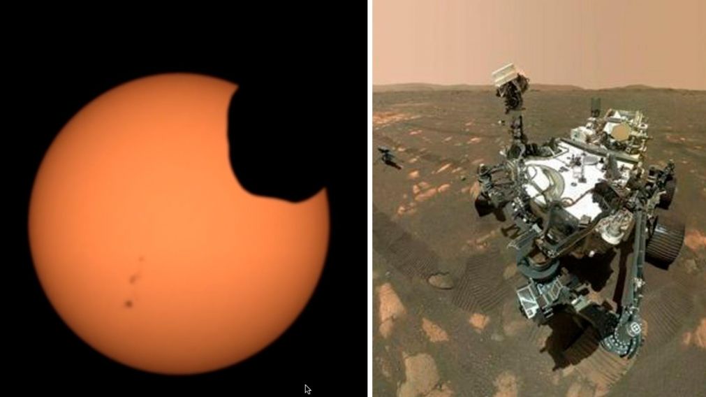 Las incre�bles fotos del eclipse solar en Marte.