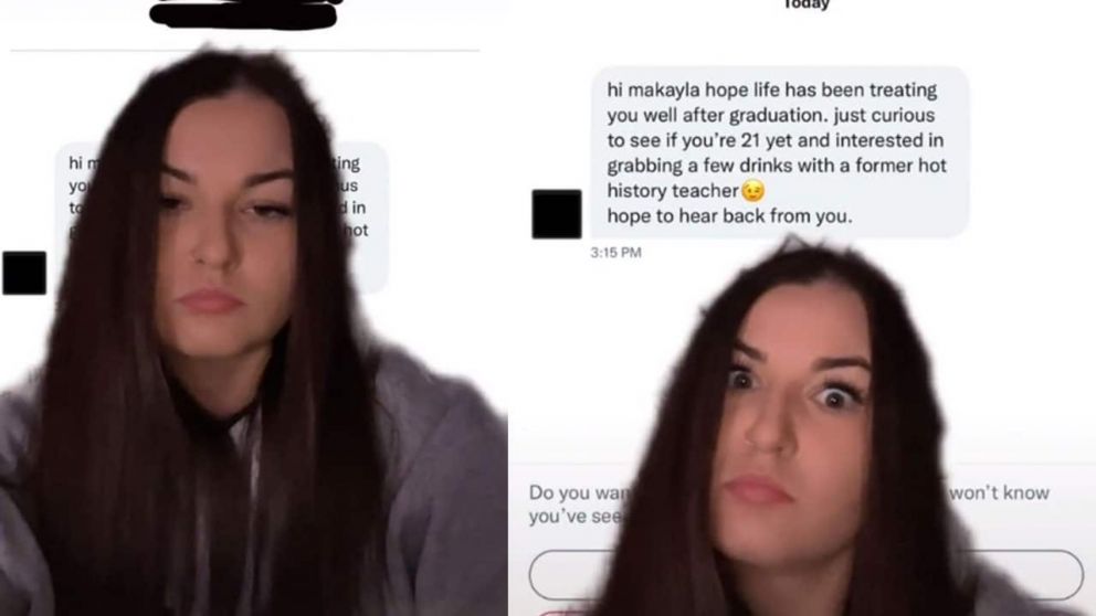 Una joven escrachó a un ex profesor que la invitó a salir y su contundente respuesta se volvió viral (imagen captura vídeo).