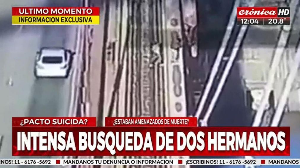 Los dos hermanos se arrojaron del puente Zárate-Brazo Largo y son intensamente buscados (Crónica HD).