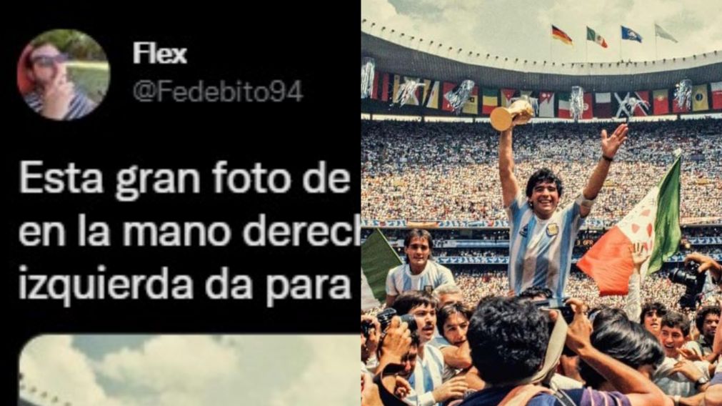 El tuit de un usuario sobre la foto de Maradona que advirti� sobre la posibilidad de que Argentina gane el Mundial 2022.