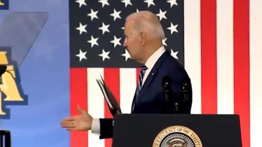 Joe Biden pronunció un discurso en una universidad de Carolina del Norte (Captura de pantalla).