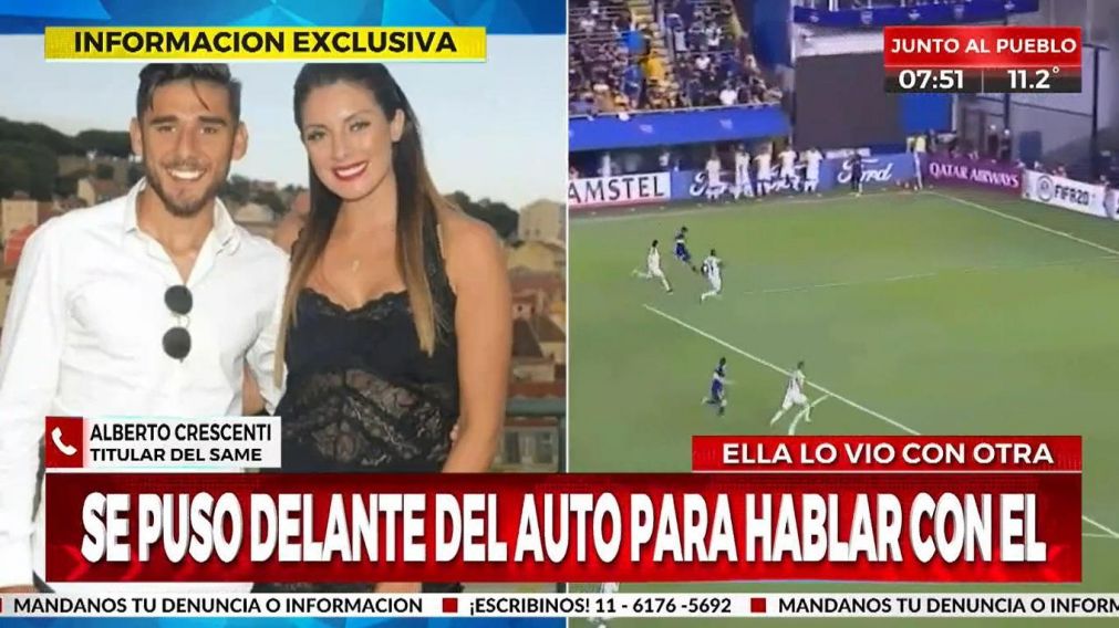 La ex esposa de Toto Salvio, Magalí Aravena, denunció que el jugador la atropelló y huyó del lugar (Crónica HD).