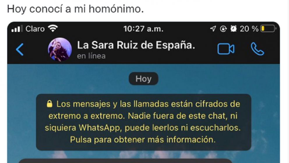 Le escribi� una chica que se llama igual que ella y le confes� todo lo que estuvo haciendo en los �ltimos meses (Twitter).