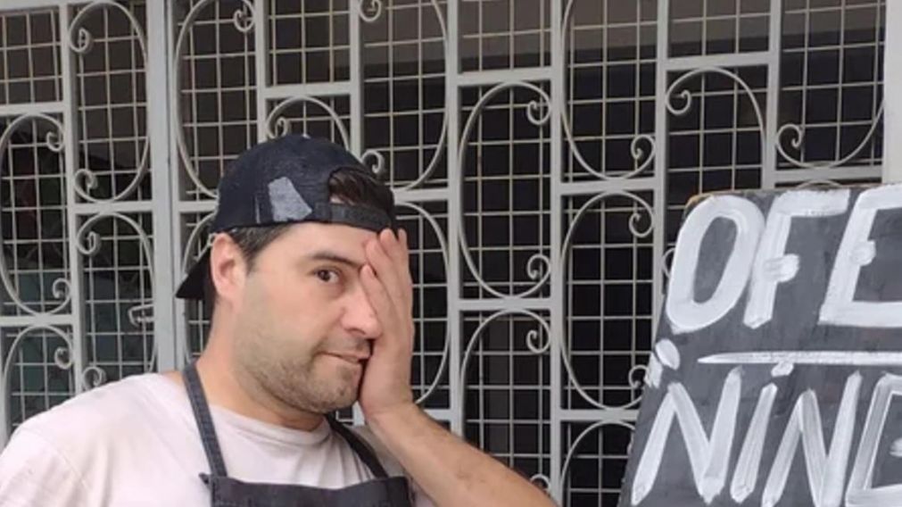 El carnicero que se hizo viral por los carteles. 