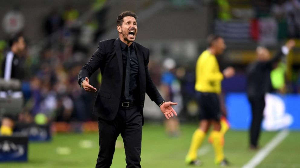 El "cholo" Diego Simeone, pura entrega y corazón.