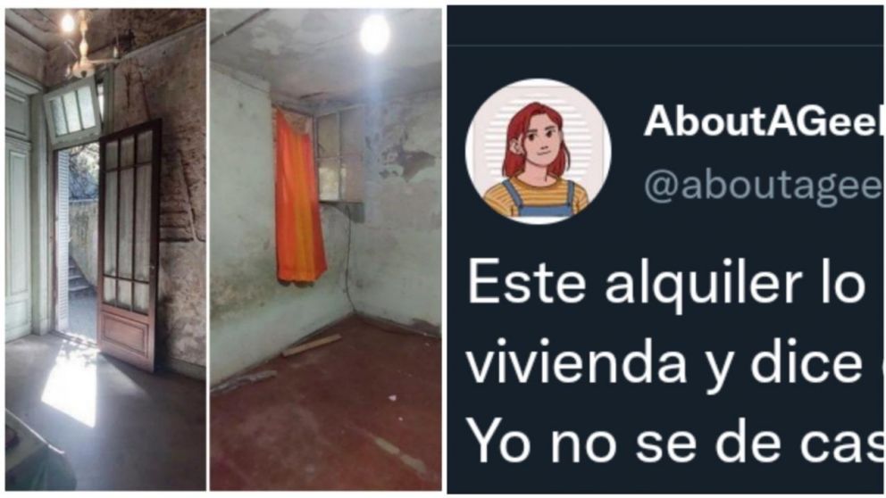 Encontró una vivienda destruida a un precio exorbitante y lo compartió en Twitter.