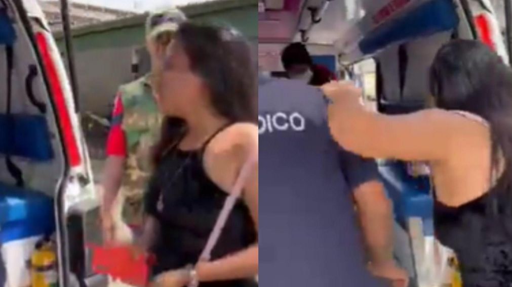 La chica se subió a la ambulancia. (Captura de pantalla).