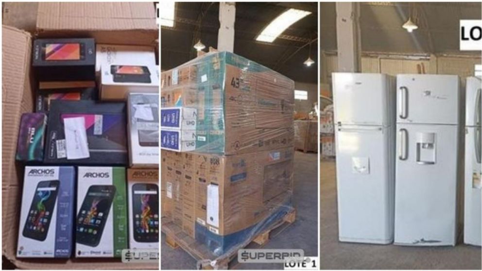 Los 7 lotes de la subasta tienen celulares, heladeras, pavas eléctricas, entre otros artículos.
